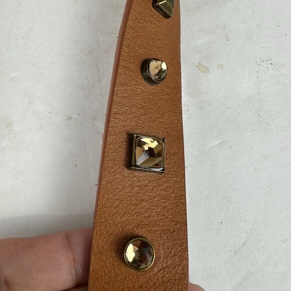 J. Crew Women's Belt Size XS 36” Studded Cognac Brown Boho Hippie Festival Belt - Picture 5 of 7